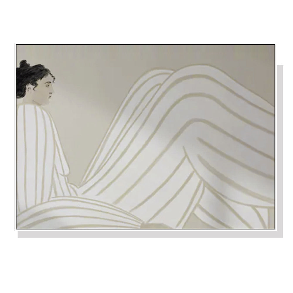 Wall Art 80cmx120cm Abstract Lady White Frame Canvas