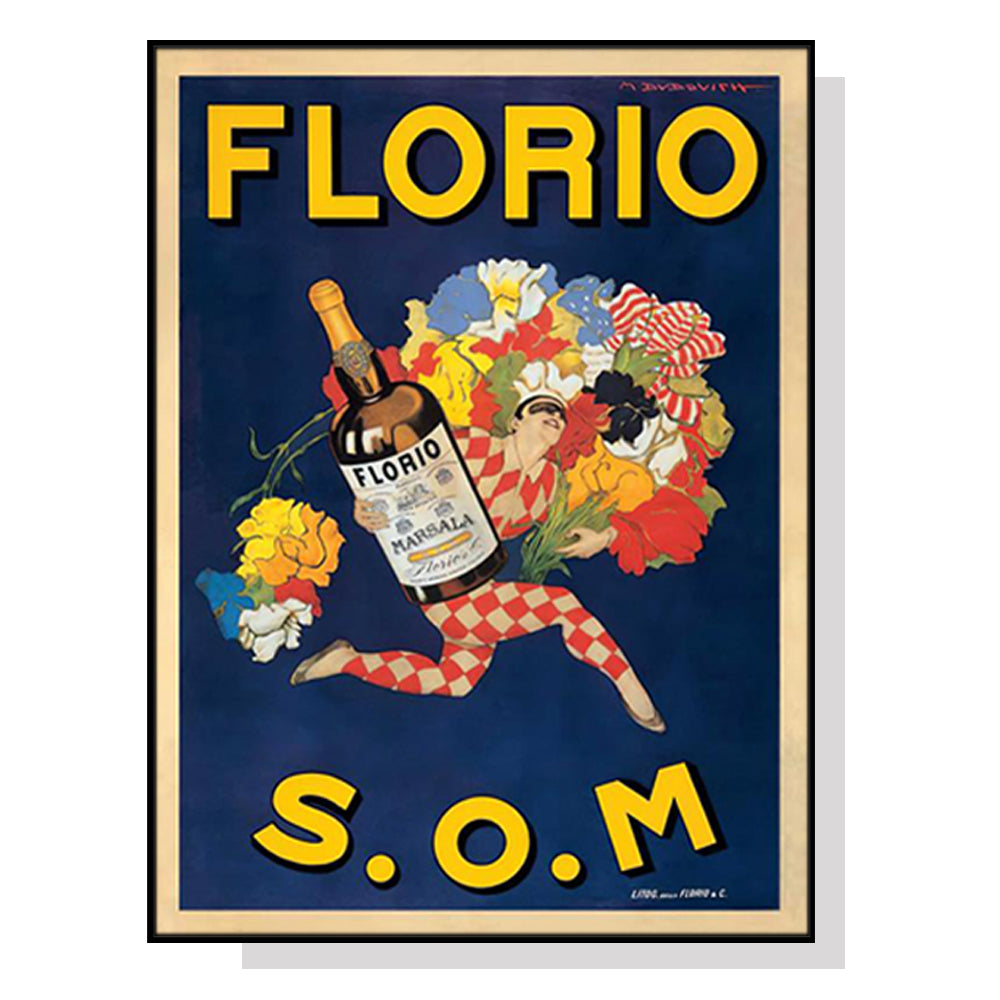 Wall Art 70cmx100cm Florio S.O.M Black Frame Canvas