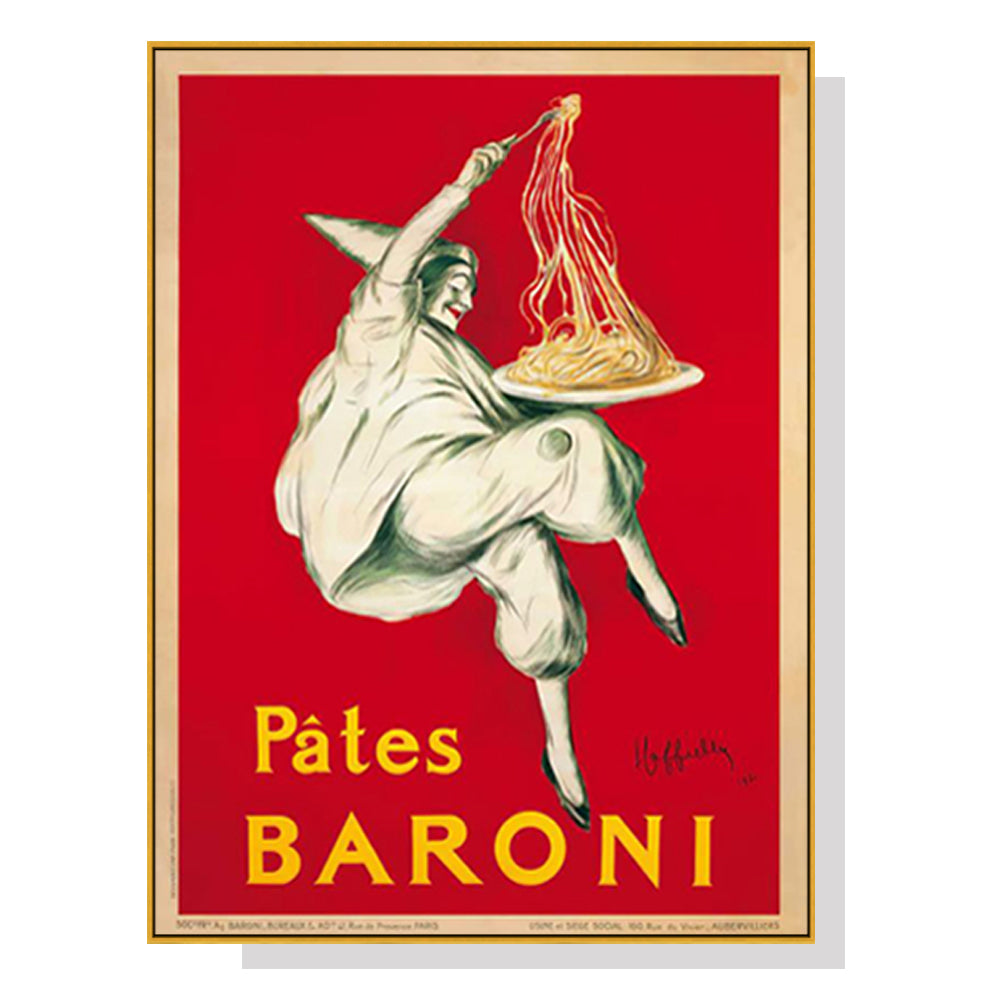 Wall Art 90cmx135cm Pates Baroni Pasta Gold Frame Canvas