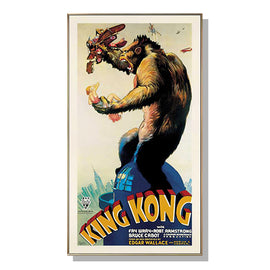 Wall Art 40cmx80cm King Kong 1933 Gold Frame Canvas