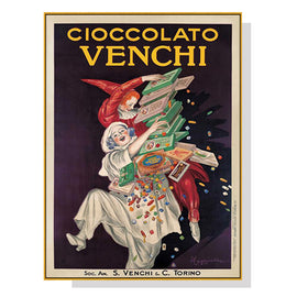 Wall Art 60cmx90cm Cioccolato Venchi Vintage Gold Frame Canvas