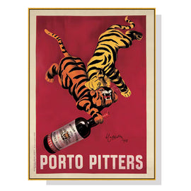 Wall Art 40cmx60cm Porto Pitters Vintage Gold Frame Canvas