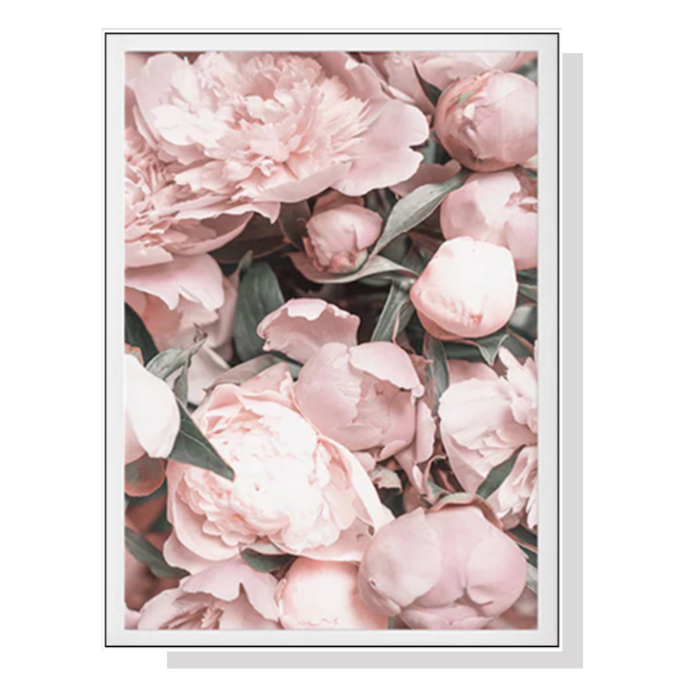 Wall Art 40cmx60cm Peony White Frame Canvas