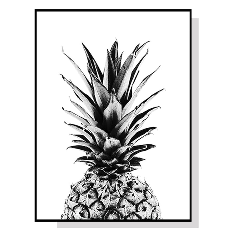 Wall Art 70cmx100cm Pineapple Black Frame Canvas