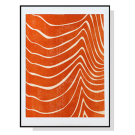 Wall Art 100cmx150cm Abstract Orange Black Frame Canvas