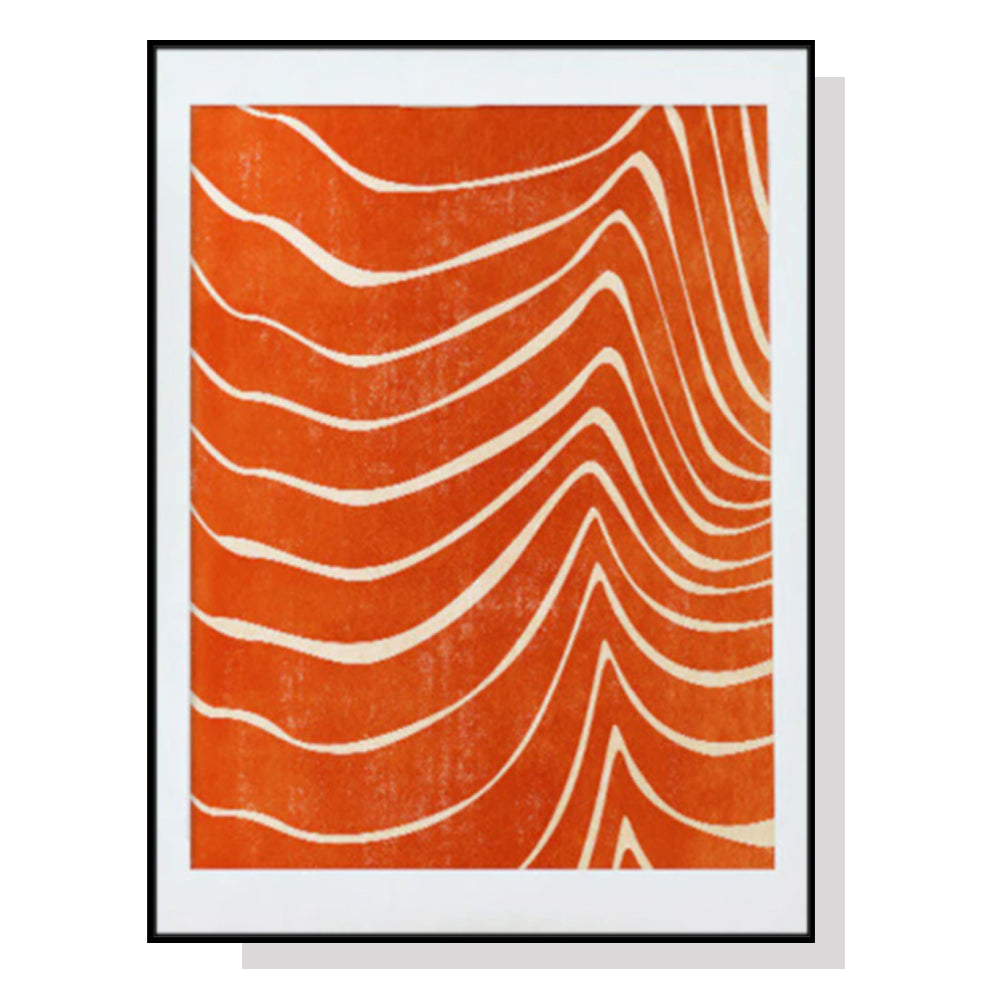 Wall Art 60cmx90cm Abstract Orange Black Frame Canvas