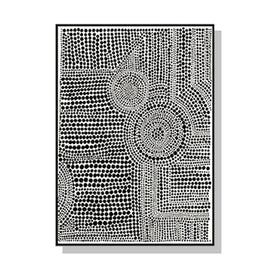 Wall Art 50cmx70cm Clustered Dots A Black Frame Canvas