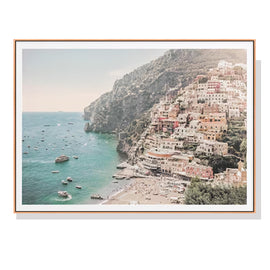 Wall Art 80cmx120cm Italy Amalfi Coast Wood Frame Canvas