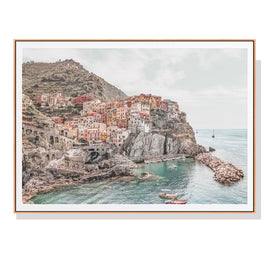 Wall Art 60cmx90cm Italy Cinque Terre Wood Frame Canvas