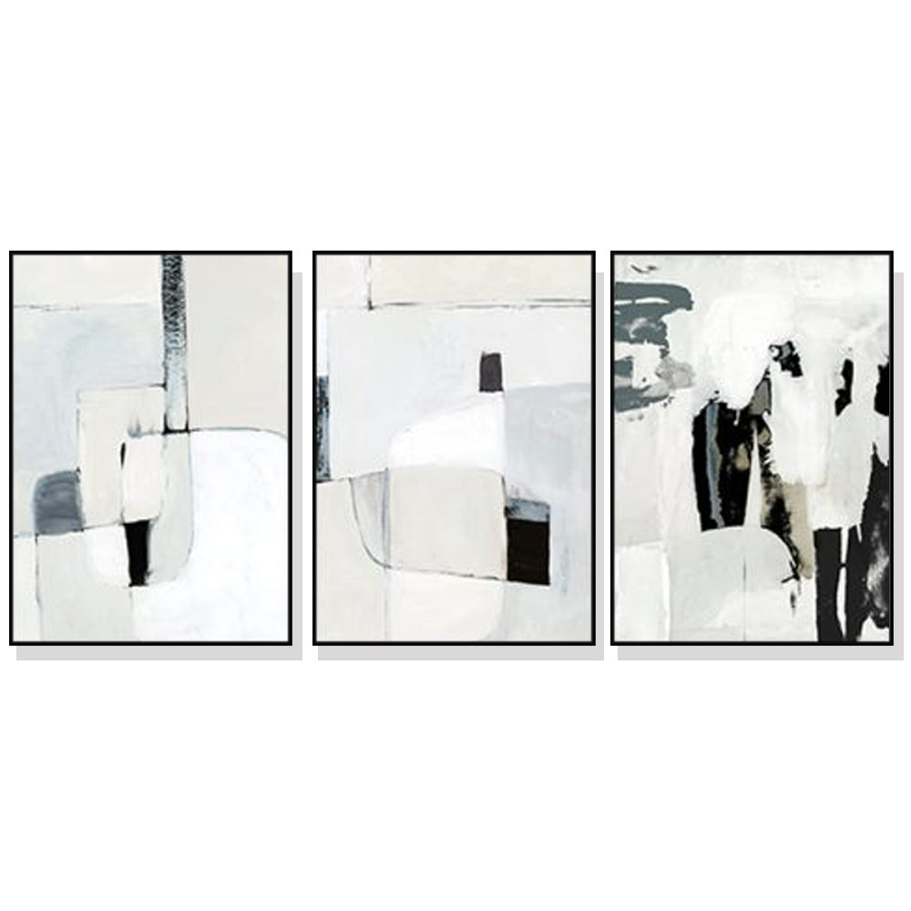 Wall Art 50cmx70cm Soft Spoken 3 Sets Black Frame Canvas