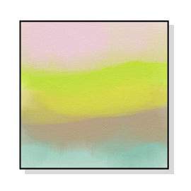 Wall Art 50cmx50cm Colorful Watercolor Black Frame Canvas