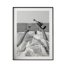 Wall Art 90cmx135cm Vintage Fashion Feminist Picture, Black Frame Canvas