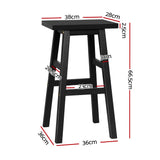 Artiss 2x Bar Stools Kitchen Chairs Wooden Black