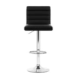 Artiss 4x Bar Stools Padded Leather Gas Lift Black