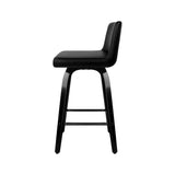 Artiss 4x Bar Stools Swivel Leather Padded Black