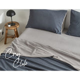 Cosy Club Sheet Set Cotton Sheets Double Dark Blue Grey | King Of Knives Australia