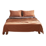 Cosy Club Sheet Set Cotton Sheets Double Orange Brown | King Of Knives Australia