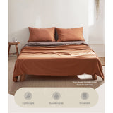 Cosy Club Sheet Set Cotton Sheets Double Orange Brown | King Of Knives Australia