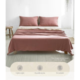 Cosy Club Sheet Set Cotton Sheets Double Vanilla Rhubarb | King Of Knives Australia