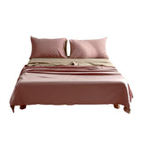 Cosy Club Washed Cotton Sheet Set Pink Brown Single | King of Knives Australia