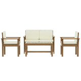 Gardeon Outdoor Sofa Set 4-Seater Acacia Wood Lounge Setting Table Chairs