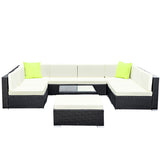 Gardeon 10PC Sofa Set with Storage Cover Outdoor Furniture Wicker