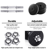 15KG Dumbbells Dumbbell Set Weight Training Plates Home Gym Fitness Exercise