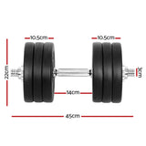 35kg Dumbbells Dumbbell Set Weight Plates Home Gym Fitness Exercise