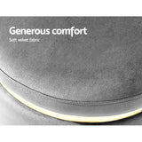 Artiss Ottoman Foot Stool Round Velvet Charcoal