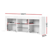 Artiss Entertainment Unit TV Cabinet LED 145cm White Angus