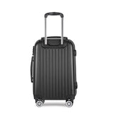 Wanderlite 20" 55cm Luggage Trolley Travel Set Suitcase Carry On Hard Shell Case Sets Lightweight Black