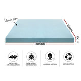 Giselle Bedding Cool Gel Memory Foam Mattress Topper w/Bamboo Cover 10cm - Queen