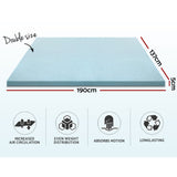 Giselle Bedding Cool Gel Memory Foam Mattress Topper w/Bamboo Cover 5cm - Double