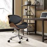 Artiss Wooden Office Chair Leather Seat Black