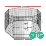 i.Pet Pet Playpen Dog Playpen 2X36" 8 Panel Exercise Cage Enclosure Fence