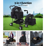 i.Pet pet stroller large black with 4 wheels for dogs and cats | Available at King of Knives e-store