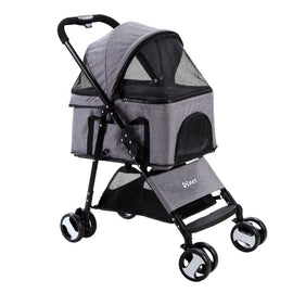 i.Pet pet stroller large grey with 4 wheels for dogs and cats | Available at King of Knives e-store