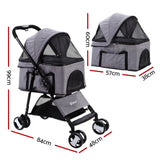 i.Pet pet stroller large grey with 4 wheels for dogs and cats | Available at King of Knives e-store