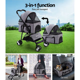 i.Pet pet stroller large grey with 4 wheels for dogs and cats | Available at King of Knives e-store