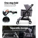 i.Pet pet stroller large grey with 4 wheels for dogs and cats | Available at King of Knives e-store