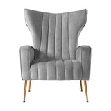 Artiss Armchair Grey Velvet Kate