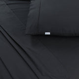 Elan Linen 100% Egyptian Cotton Vintage Washed 500TC Charcoal Double Bed Sheets Set | King of Knives Australia