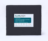 Elan Linen 100% Egyptian Cotton Vintage Washed 500TC Charcoal Double Bed Sheets Set | King of Knives Australia