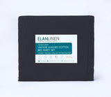 Elan Linen 100% Egyptian Cotton Vintage Washed 500TC Charcoal Double Bed Sheets Set | King of Knives Australia