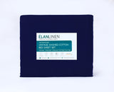 Elan Linen 100% Egyptian Cotton Vintage Washed 500TC Navy Blue Double Bed Sheets Set