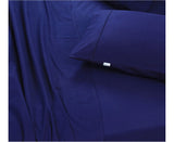 Elan Linen 100% Egyptian Cotton Vintage Washed 500TC Navy Blue Single Bed Sheet Set | King of Knives Australia