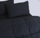 Elan Linen 100% Egyptian Cotton Vintage Washed 500TC Charcoal Super King Quilt Cover Set | King of Knives Australia