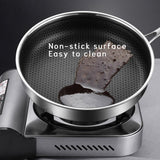 Stainless Steel Frying Pan Non-Stick Cooking Frypan Cookware 30cm Honeycomb Double Sided