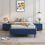 Velvet Blue Bed Frame- Double