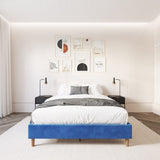 Velvet Blue Bed Frame- Double